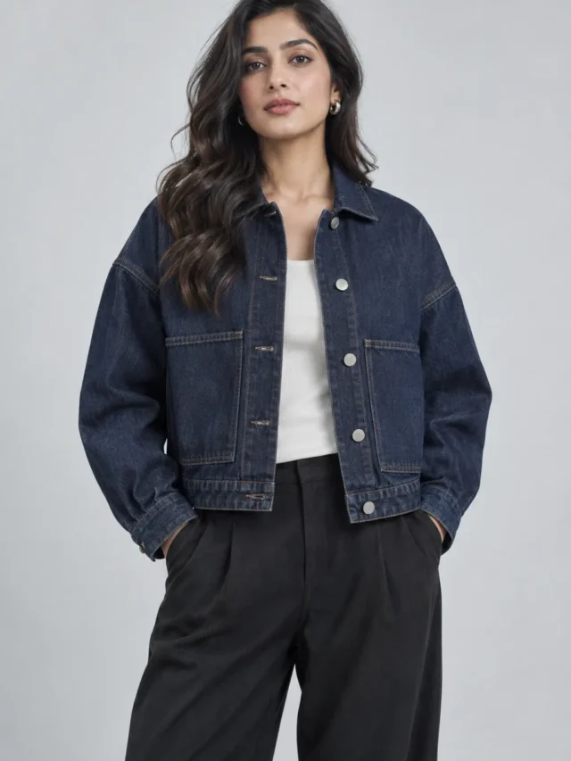 Denim Utility Jacket in Deep indigo